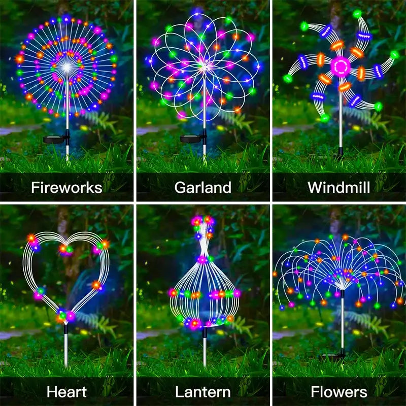 LED Solar Firework Lamp Outdoor Garden Decor Pathway Fairy Lights Waterproof Christmas Yard Balcony Patio Lawn Solar Light
