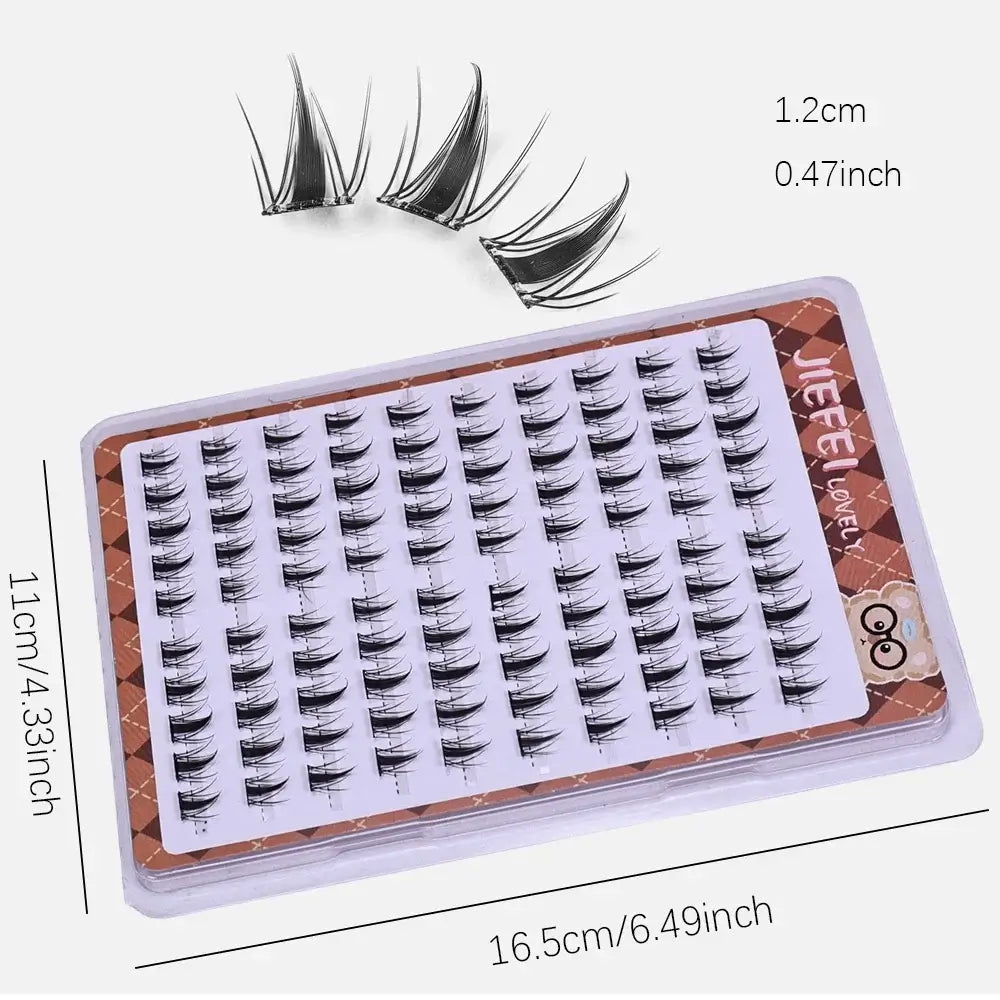 DIY Self-Adhesive Cluster Lashes – 10 Rows/Box | Glue-Free | Natural Long Manga Style | Handmade | Unisex