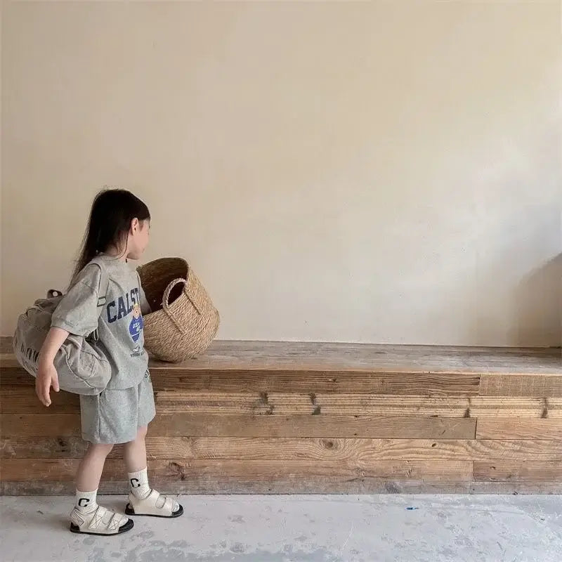 2pcs Summer Baby Clothes Set - Cartoon Bear Outfit