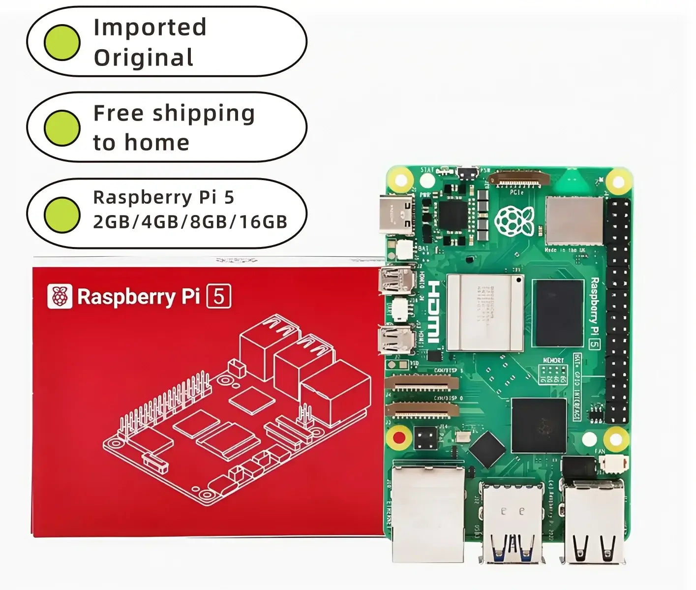 Raspberry Pi 5 2GB/4GB/8GB/16GB Raspberry Pi5 Raspberry Pi4B