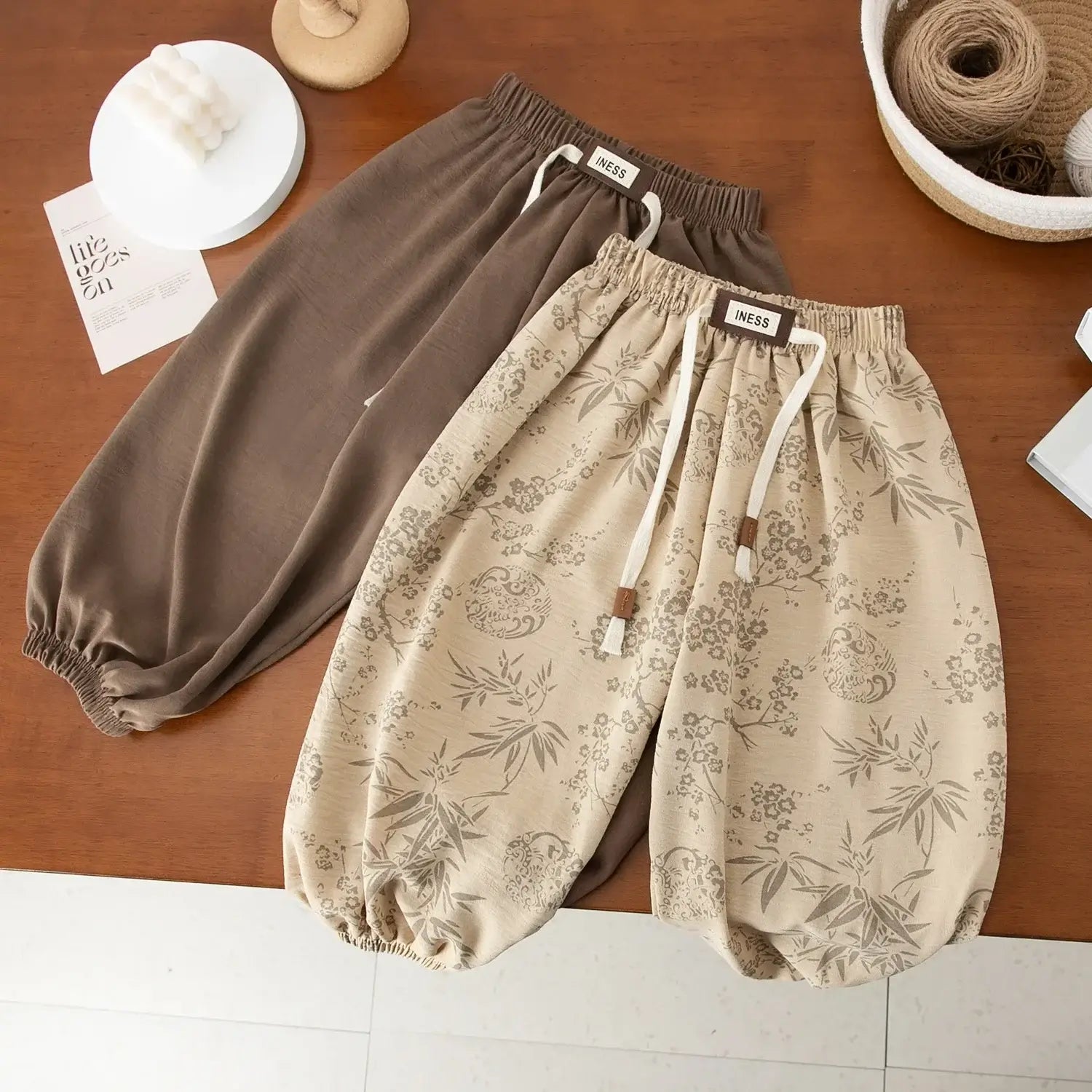 1-8yr Old Kids Clothes Floral Print Harem Pants Fashion Bear Casual Loose Children&