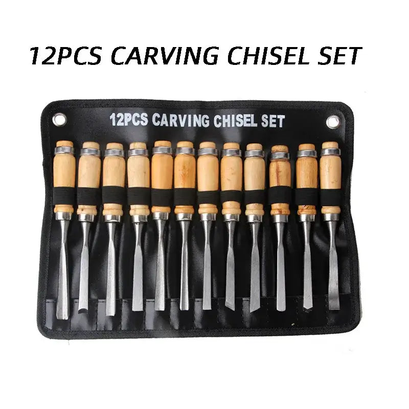 12 Piece Woodworking Carving Knife & Chisel Set