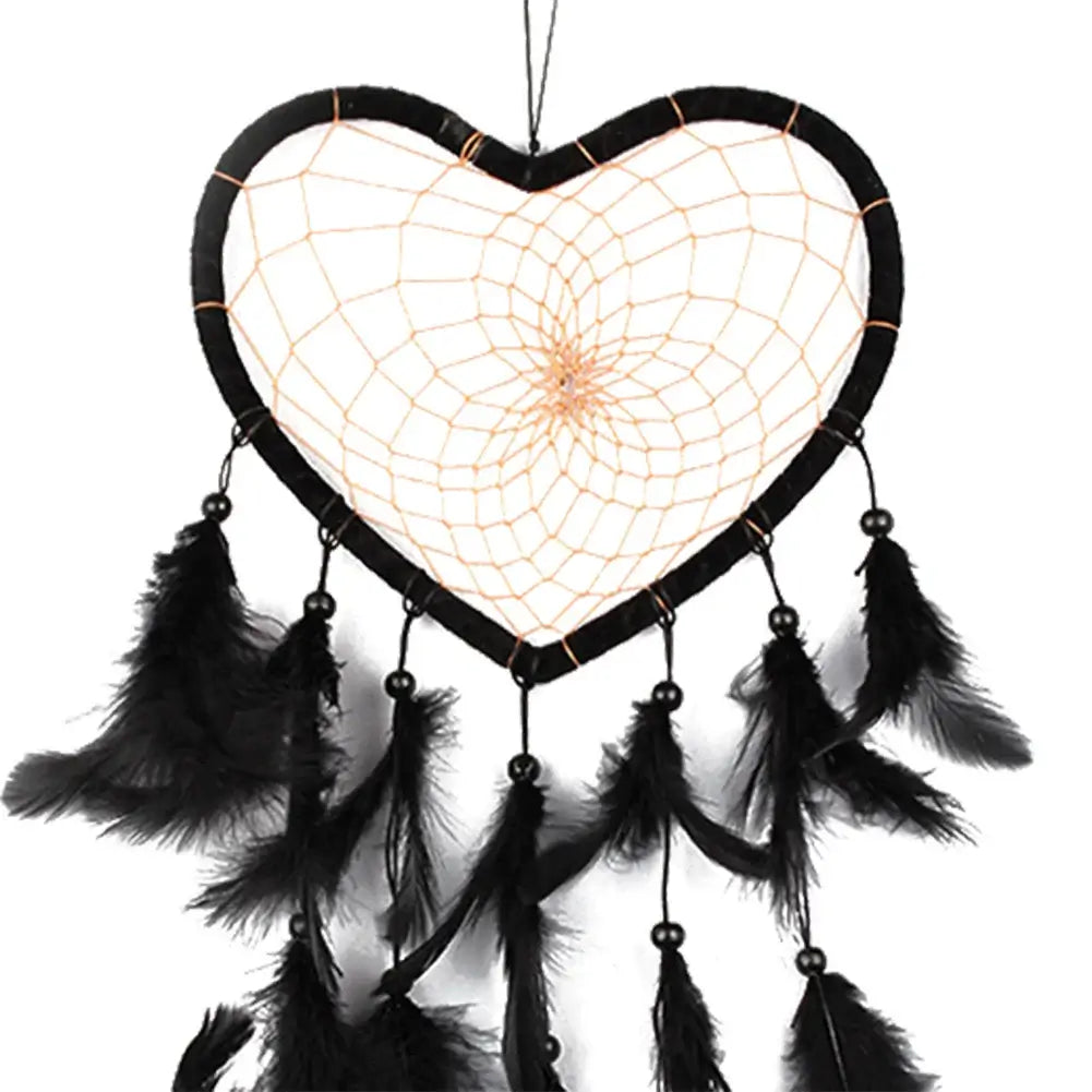 Dream Catcher Wind Chimes Art Chimes Home Craft Dreamcatcher Ornament Hanging Bedroom Decoration Gift Black Indian Feather