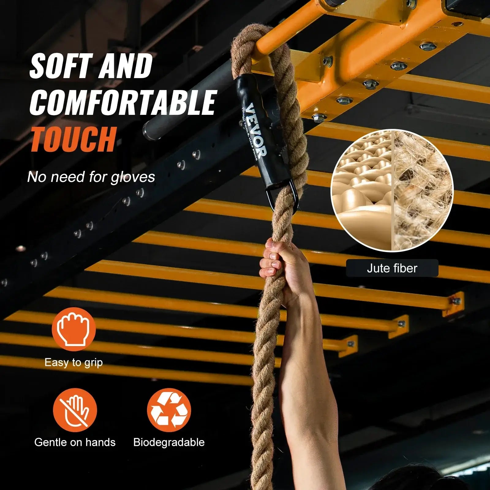 SucceBuy 10-30FT Gym Climbing Rope Gym Fitness Training Rope Gym Exercise Workout Rope for Adults, Climbing Rope for Fitness