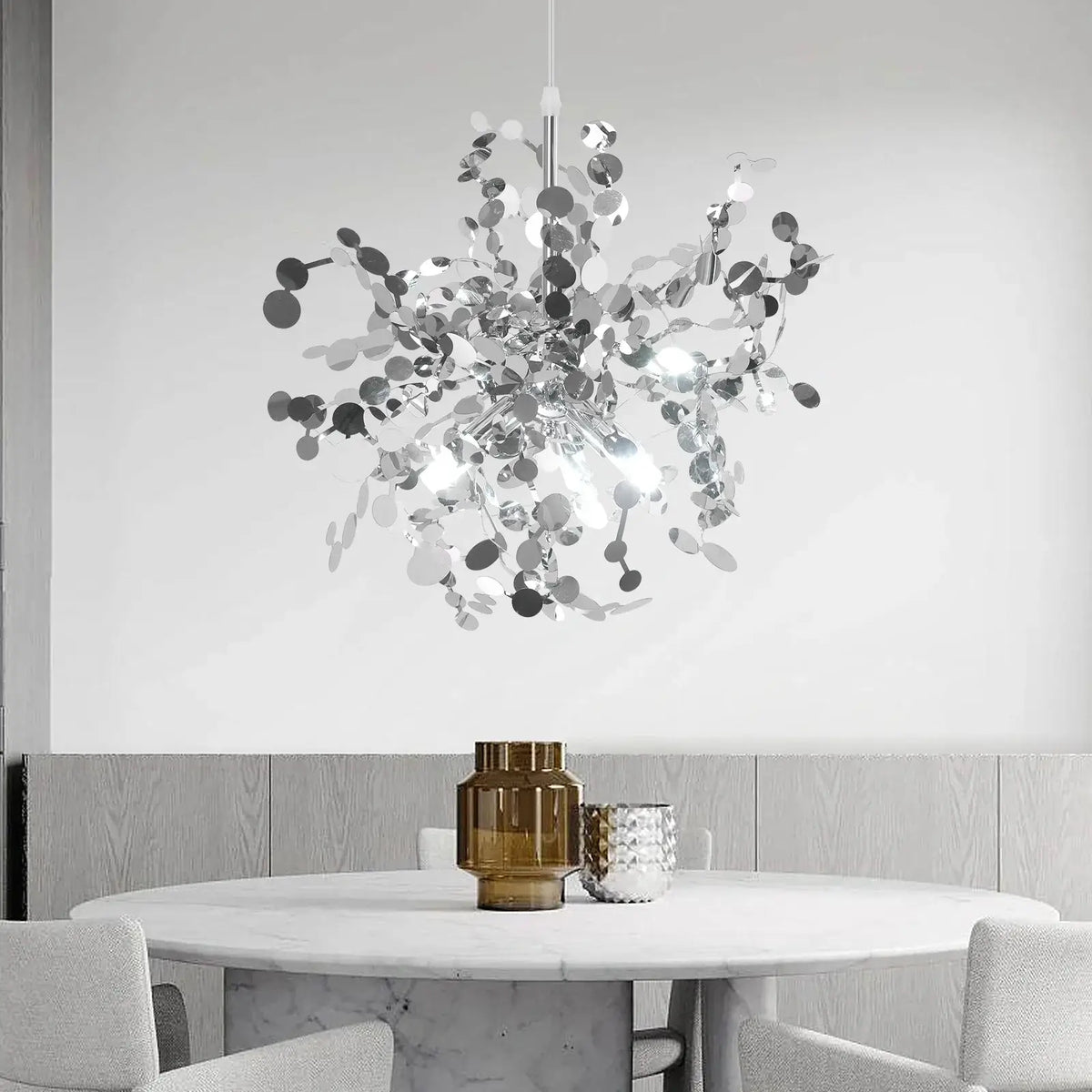 Modern Firework-Style Crystal LED Chandelier, Gold or Silver