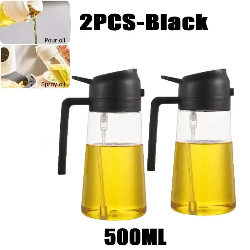 Olive Oil Spray Bottle for Oil Bottle Pouring for Cooking Oil Spices Camping Dispenser with Automatic Lid Spice Shaker
