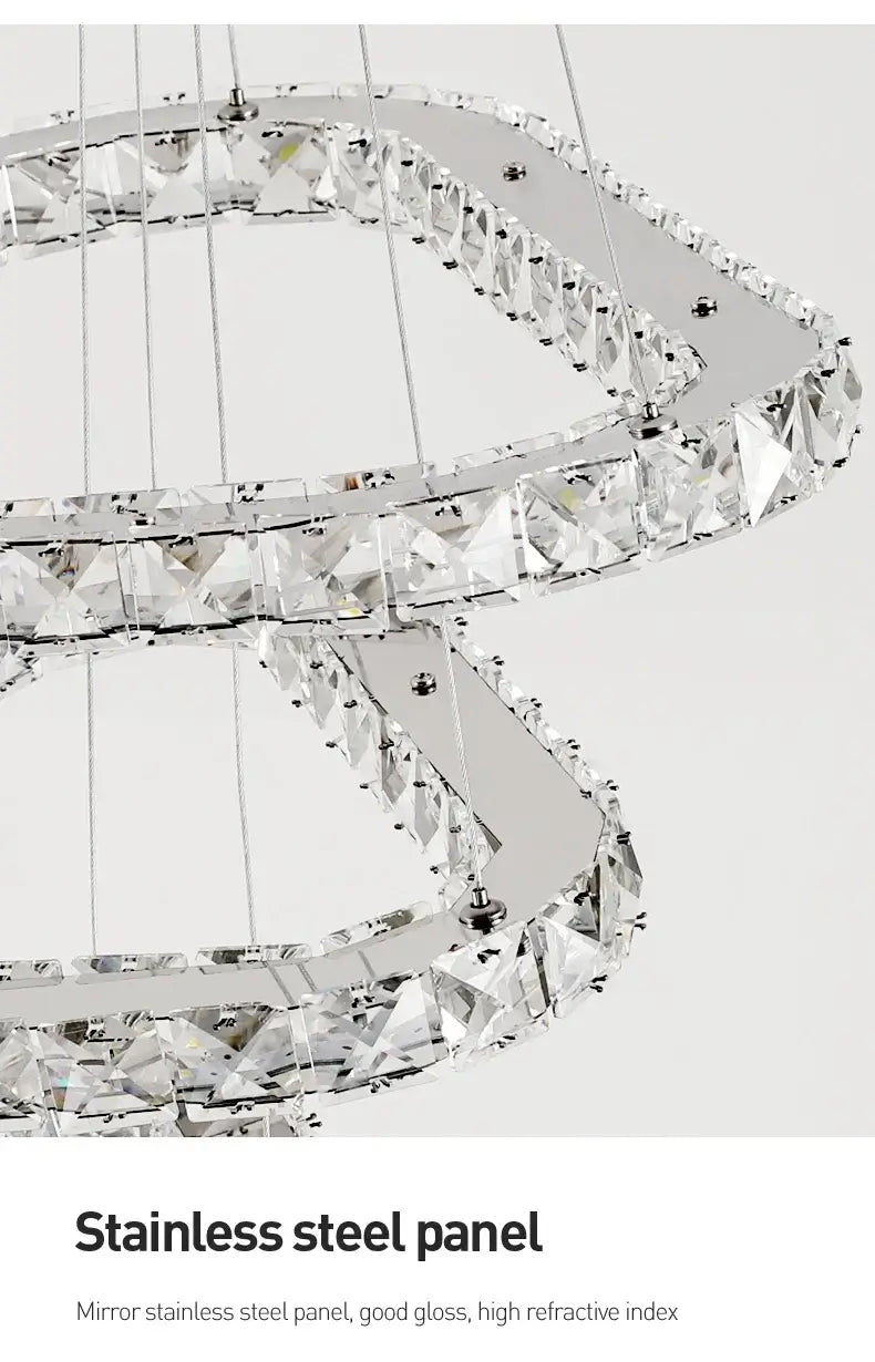 Modern Geometric Crystal LED Pendant Chandelier
