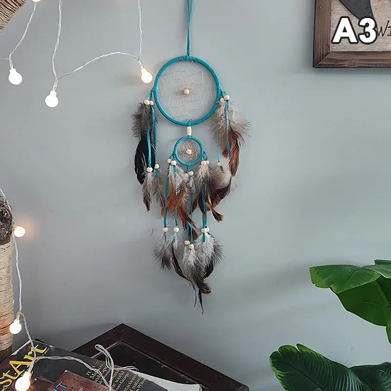 brown feather dream catcher wall hanging