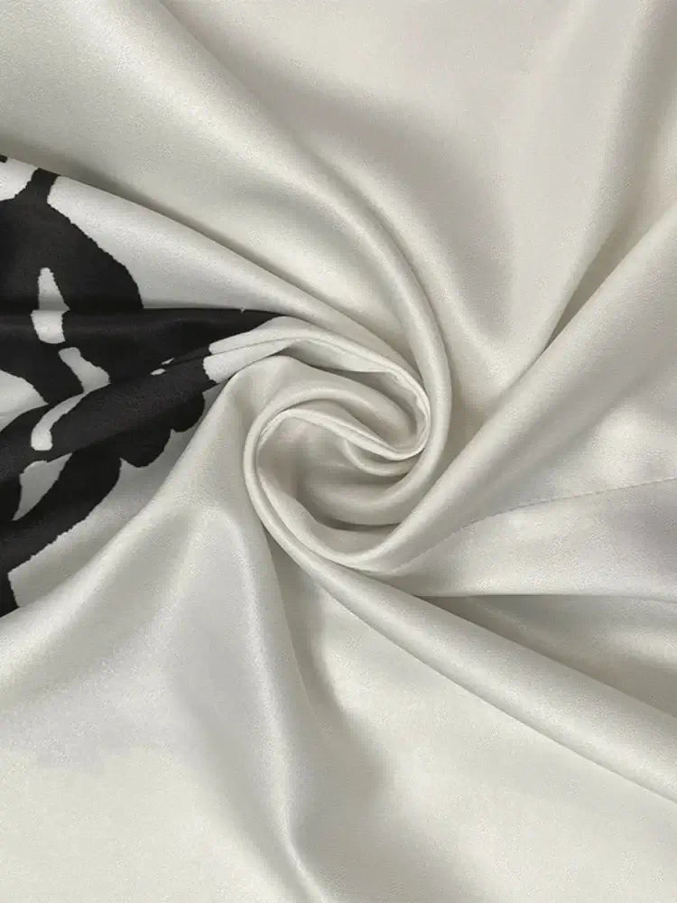 Office Ladies Office A-line Dress 2025 New Summer Half Sleeves Flower Print Printed Tied Waist V-Neck Women&