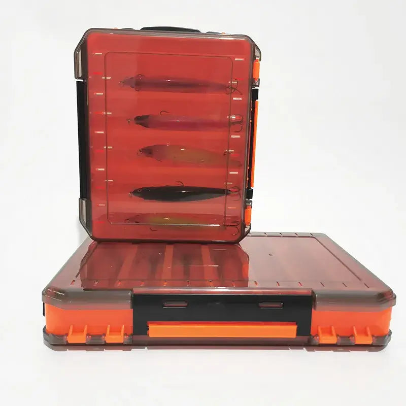 Double Sided Fishing Gear Box 14 Grid Mino Fake Bait Storage Box Portable Fishing Tool Accessories Box Fishing Gear Storage Box