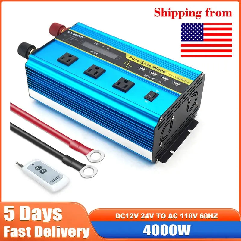 4000W Pure Sine Wave Inverter - Efficient Voltage Converter