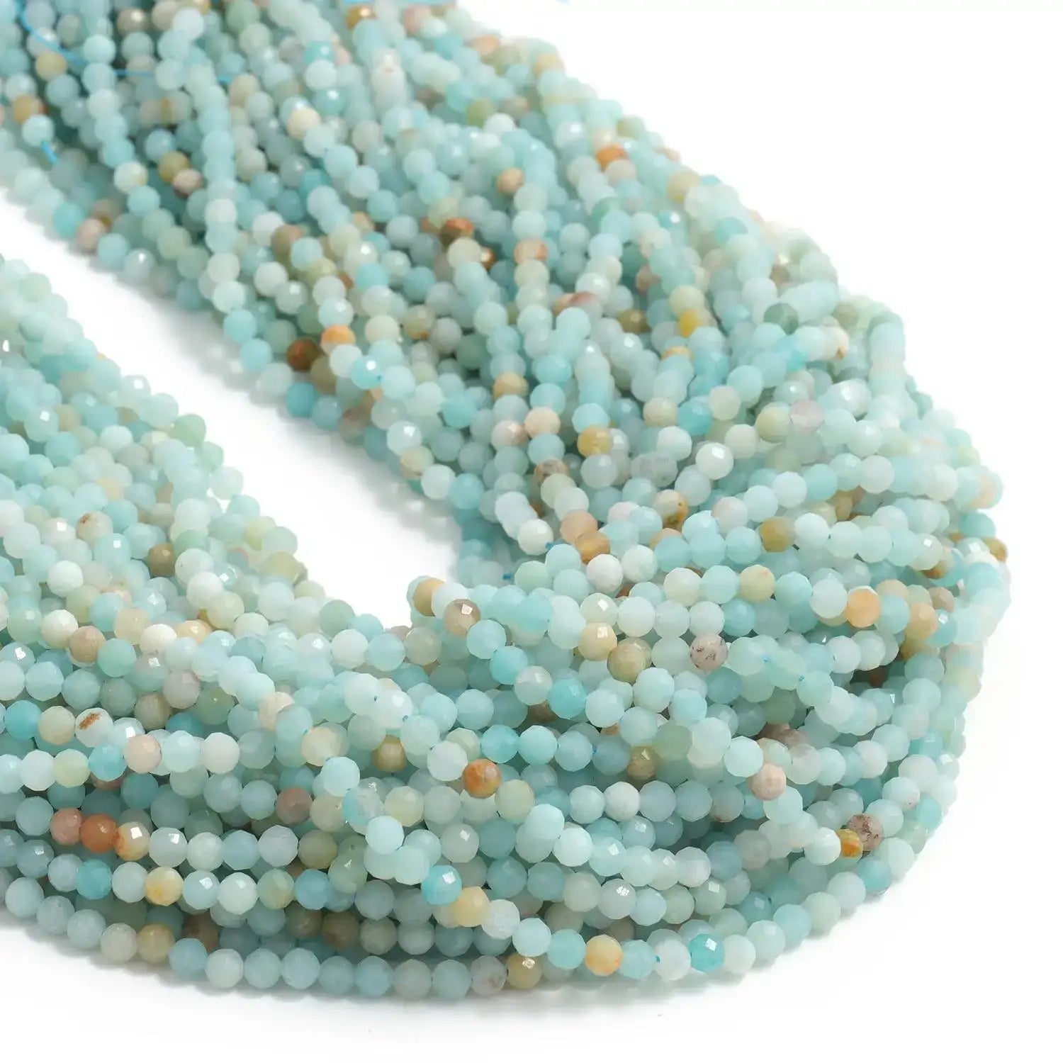 2 3 4mm Faceted Tiny Beads Natural Aquamarine Lapis Lazuli Tourmaline Amethyst Stone Beads for Jewelry Making 2030