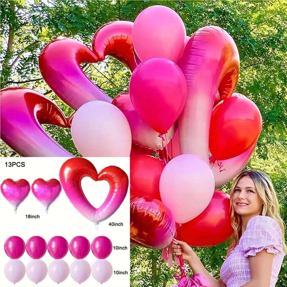 Happy Valentine’s Day Love Red Heart Bear Foil Balloons Wedding Anniversary Party Supplies Birthday Gift Home Outdoor Decoration