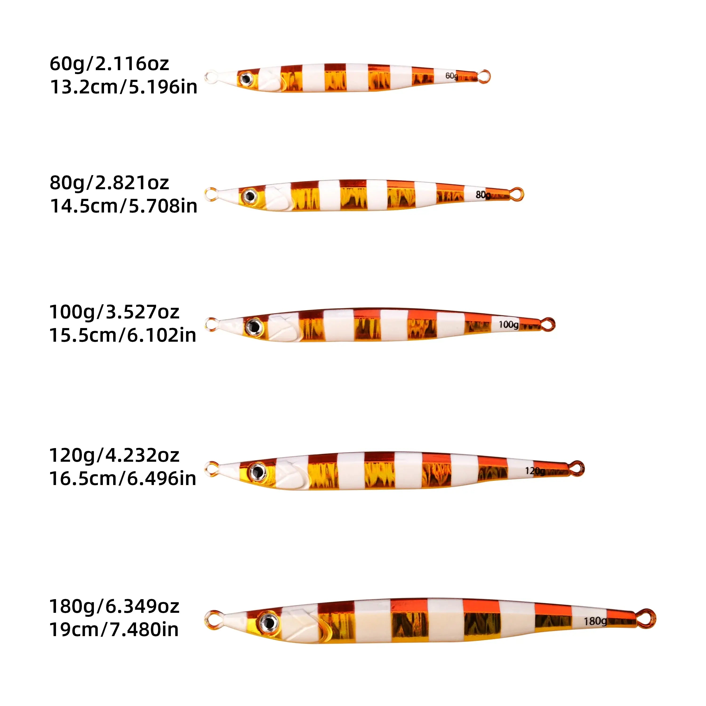 5PC Metal Jig Fishing Lure 60g-180g Swimbait 3D Laser Wobbler Pike