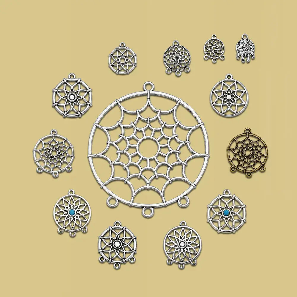 Dream Catcher Charms Dreamcatcher Connector Pendants For Diy Jewelry Making Materials Supplies Accessories