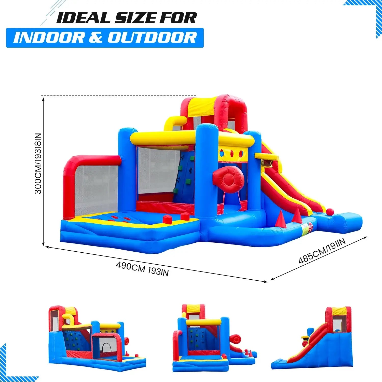 KING Inflatable PVC Double Water Sildes Ball Pool for Children Jungle Gym Inflatable Water Play Equipment With 1100W Air Blower