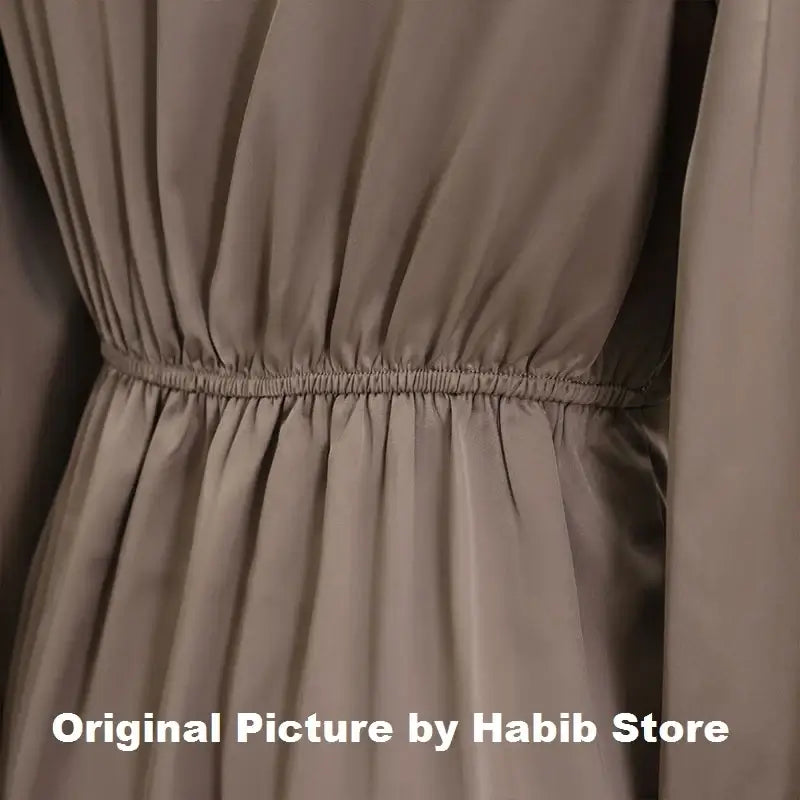 Elegant Satin Long Sleeve Midi Dress for Women 2024