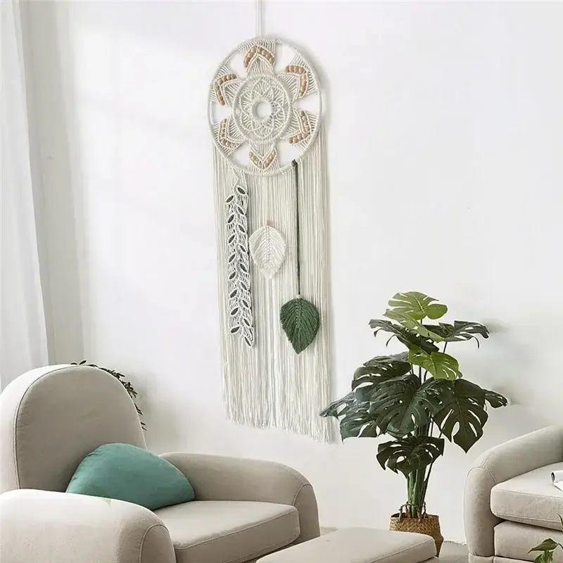 Macrame Dream Catchers For Bedroom Dream Catcher Wall Decor Large Boho Wall Hanging With Woven Leaves Decor Ornament Easy To Use