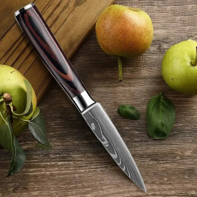 Stainless Steel Kitchen Knives with Wooden Handles