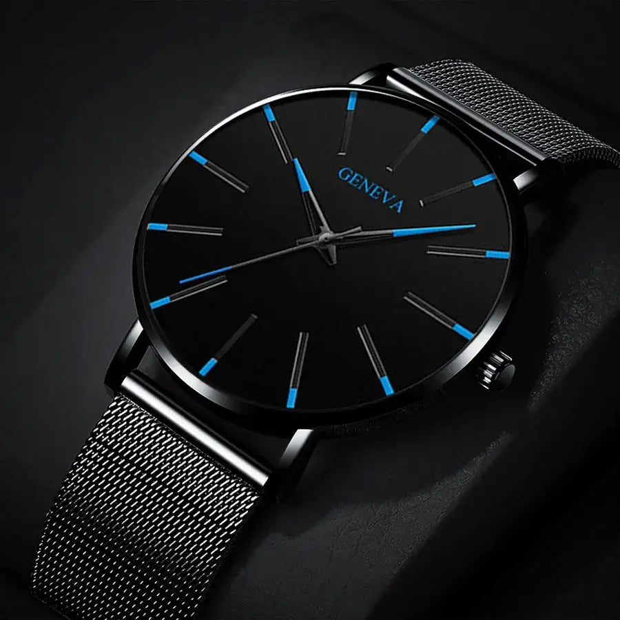 JIANUO Unisex Quartz Mesh-Strap Watch