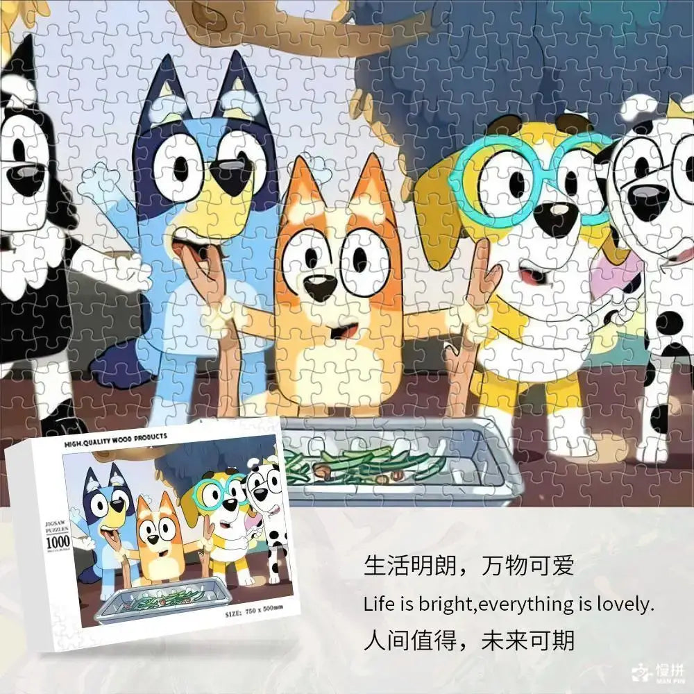 Bluey Cartoon Anime Puzzle Collection 70-1000 Pieces Educational & Fun Holiday Gift Suitable for Adults & Children Boxed Puzzle