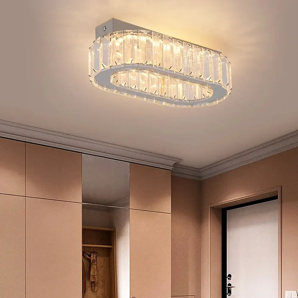 Modern Oval Crystal LED Pendant Chandelier