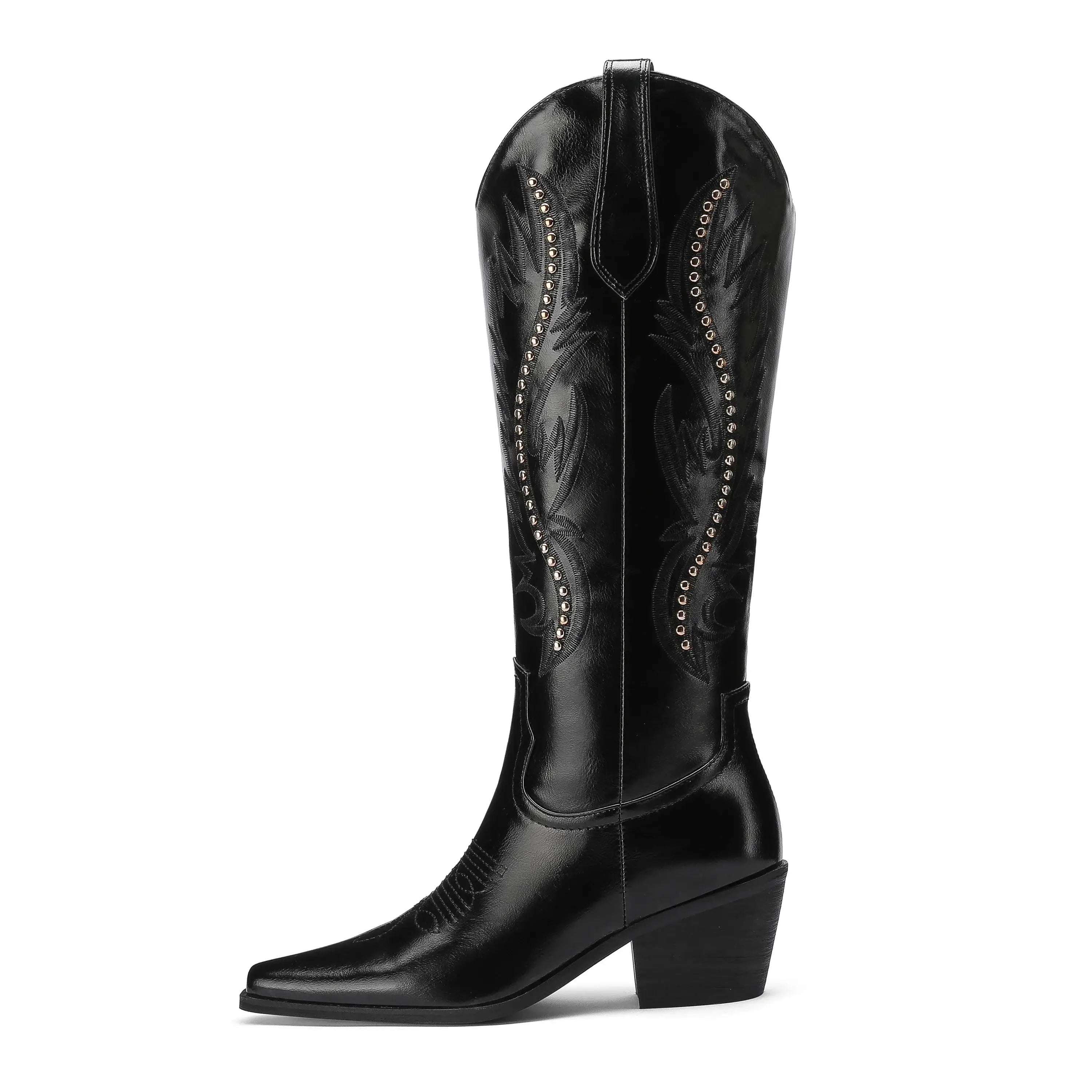 Cowboy Boots For Women Sparkly Cowgirl Knee High Boots With Unique Embroidery And Chunky Heel Ideal For Daily Wear Parties And D