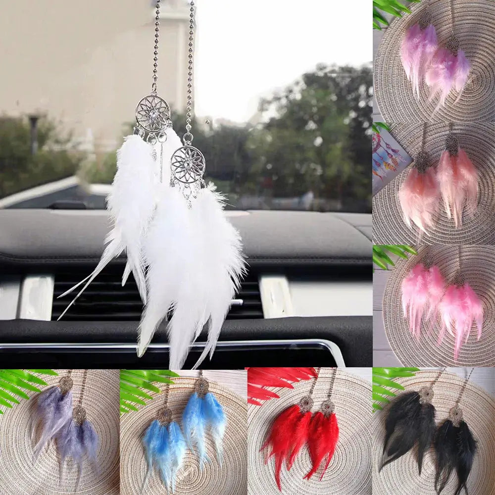 Dream Catcher Car Pendant Feather Mirror Hanging Pendant Home Decor