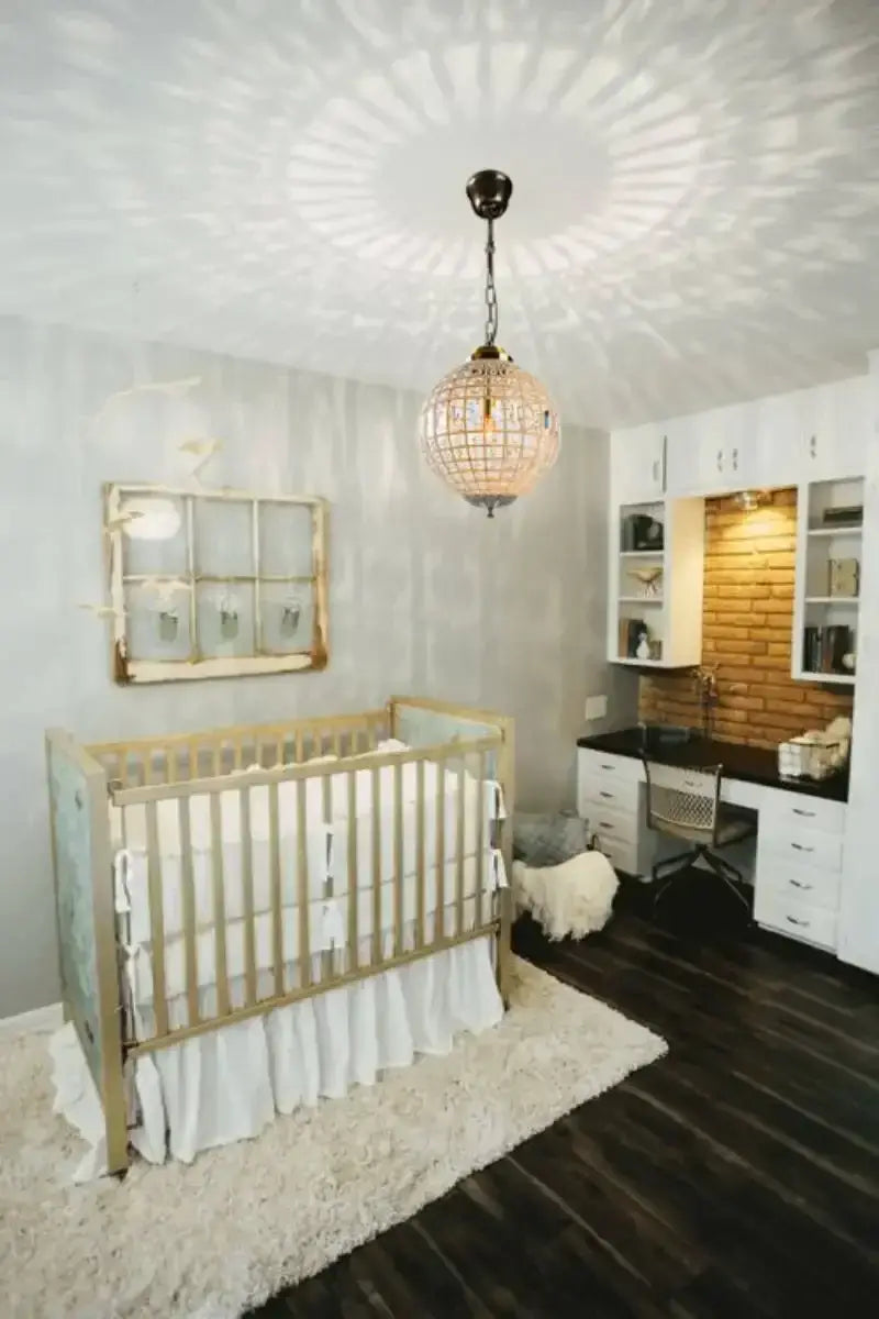 Vintage Crystal Globe Pendant Chandelier