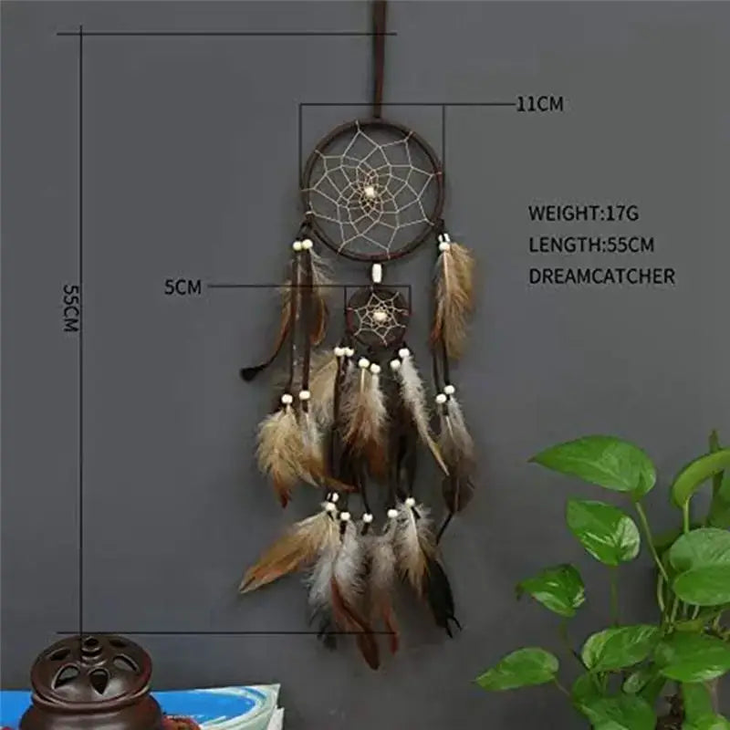 Hot Trend-Dream Catcher Brown Decorative Dream Catcher Living Room Dream Catcher For Wall Hanging, Decoration, Festival, Gift Ea