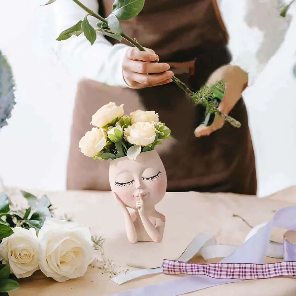 Plant Pot Decorative Flower Pots Nordic Style Face Head Pot Succulent