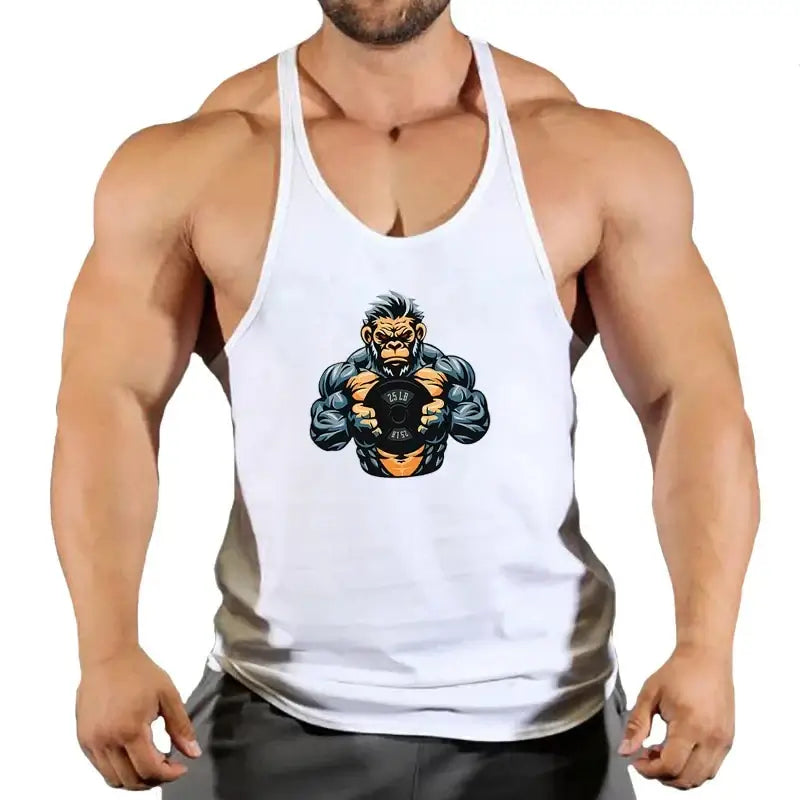 Summer Y Back Gym Stringer Tank Top Men Cotton Clothing Bodybuilding Sleeveless Shirt Fitness Vest Muscle Singlets Workout Tank