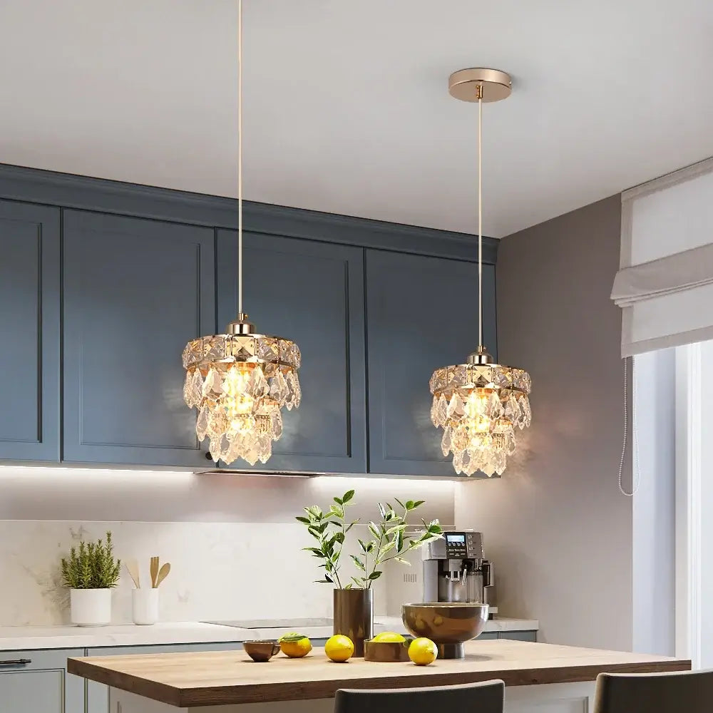 Vinilky Gold Crystal Pendant Light, SG03 or SG04