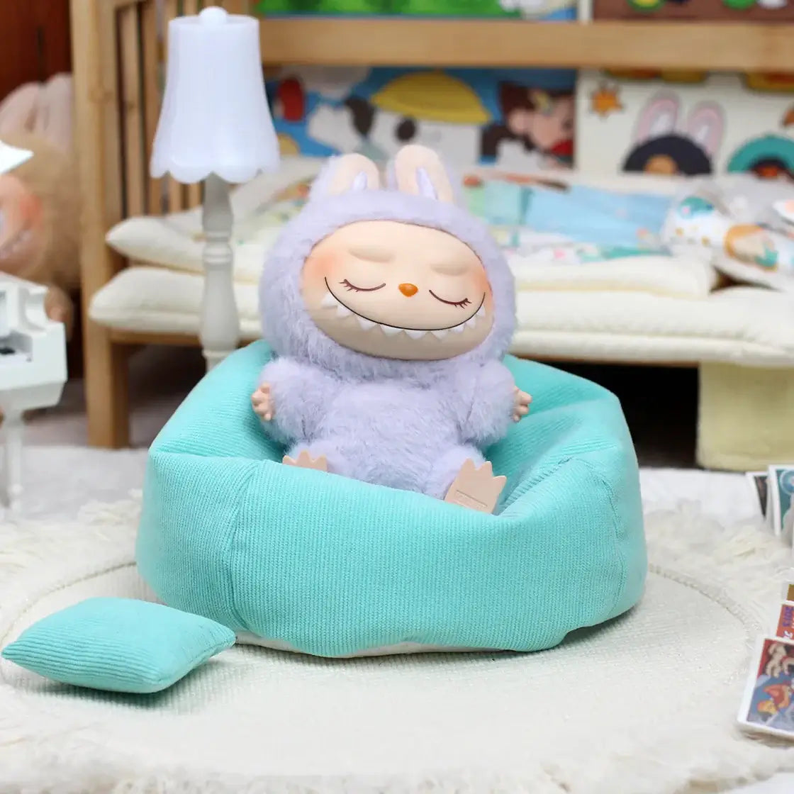 Labubu Doll Sofa - Cute Cushion for Mini Lazy Bed