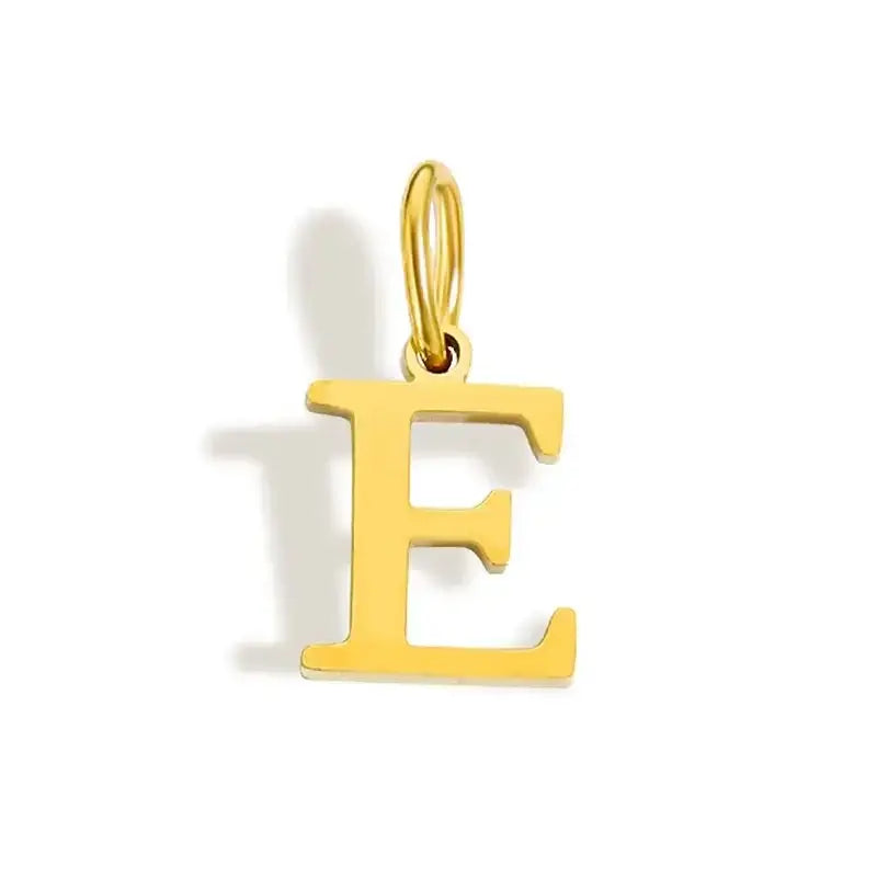 26 Letter Alphabet Initial 10mm Charm Pendant Jewelry Gold Stainless Steel Simple PVD Plated DIY Necklace Bracelet Jewelry