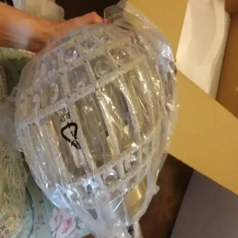 Vintage Crystal Globe Pendant Chandelier