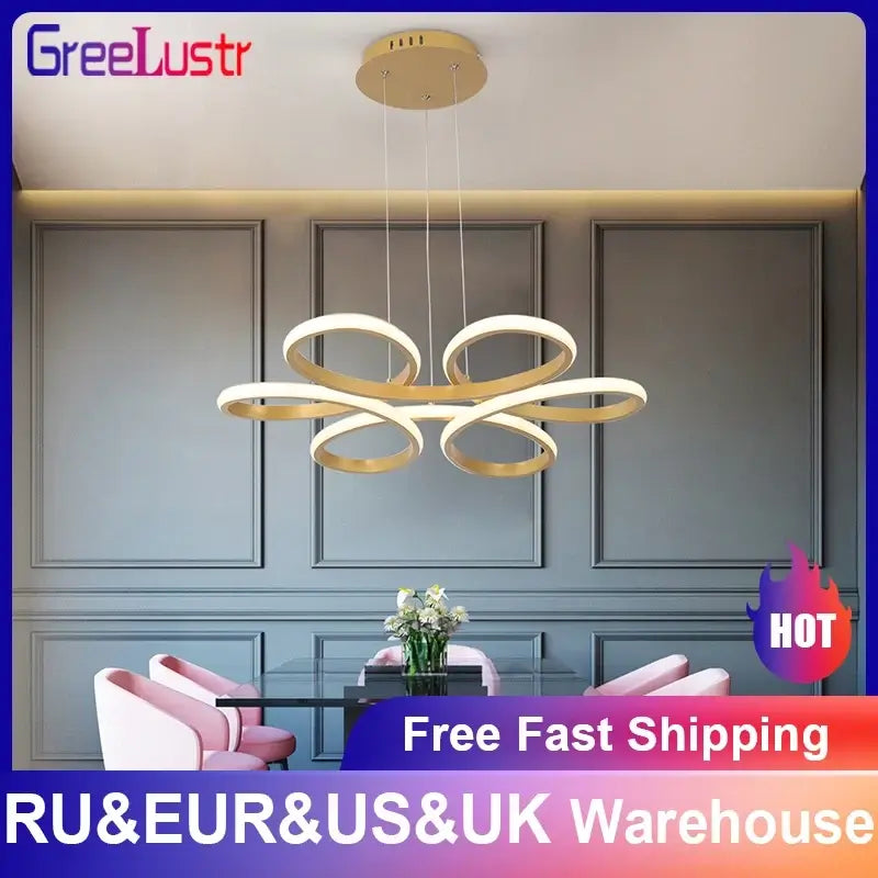Vinilky Dimmable LED Ceiling or Pendant Light, Black or Gold