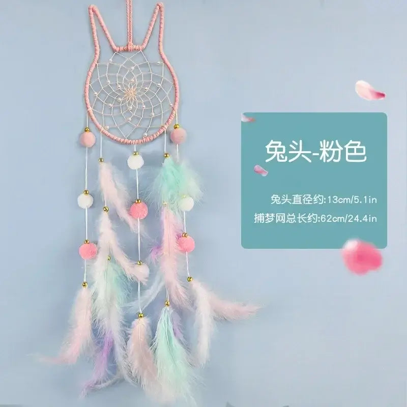 Cute Dream Catcher To Hang Home Decoration Star Moon Dreamcatcher Feather Ornaments Wall Hanging Interior Kid Room House Decor