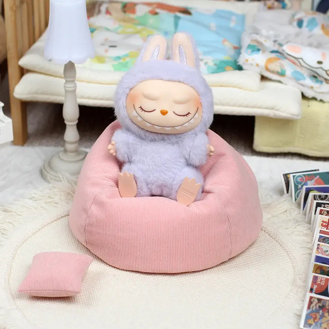 Labubu Doll Sofa - Cute Cushion for Mini Lazy Bed