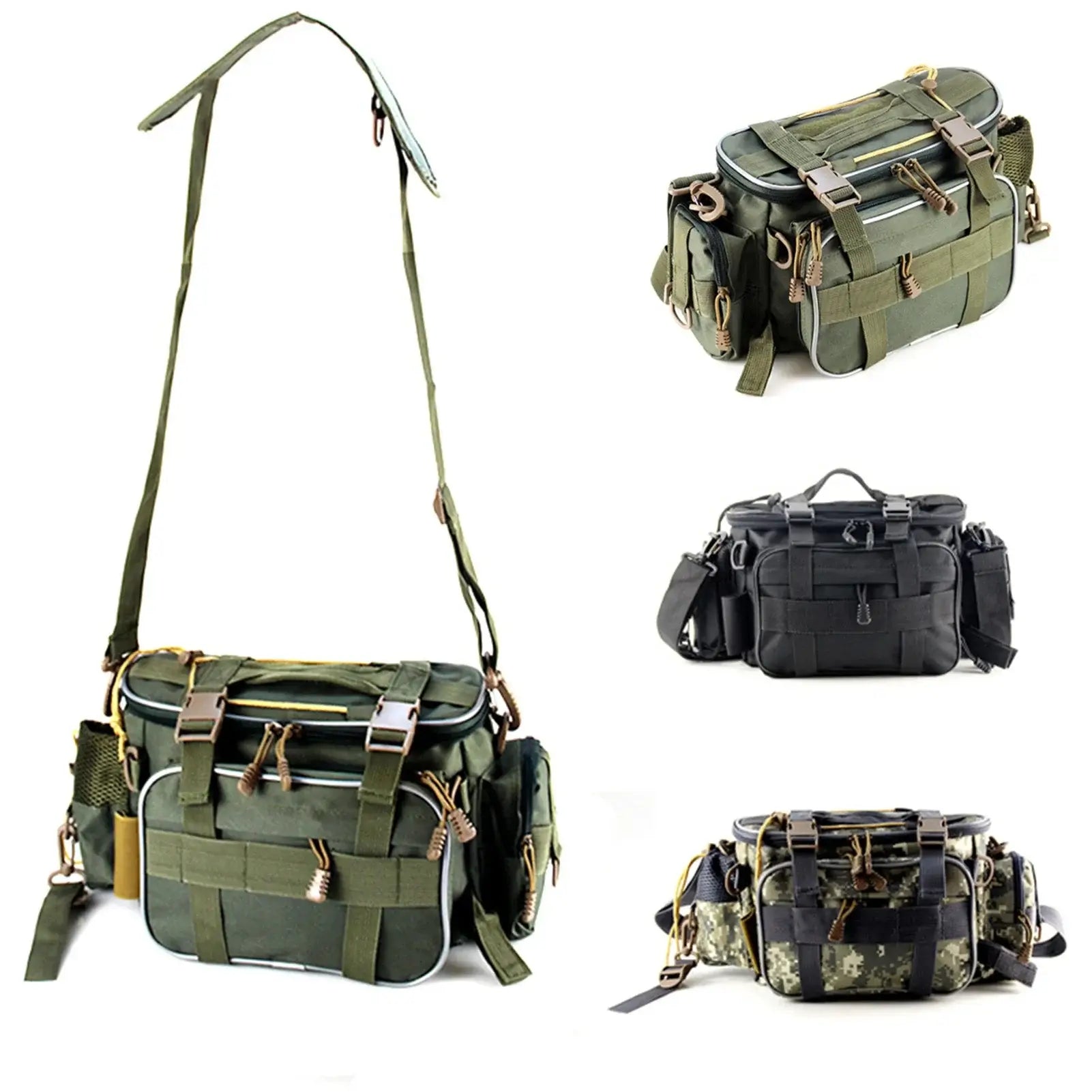 Fishing Tackle Bag Fishing Gear Storage Bag Organizer Waist Bag Messenger Bag Handbag Fishing Gear Bag Fishing Accessories