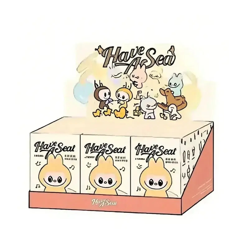 Cute 2abb Sit Party Series Surprise Blind Box Plush Vinyl Doll Replica Toy Keychain Collection Decoration Birthday Gift