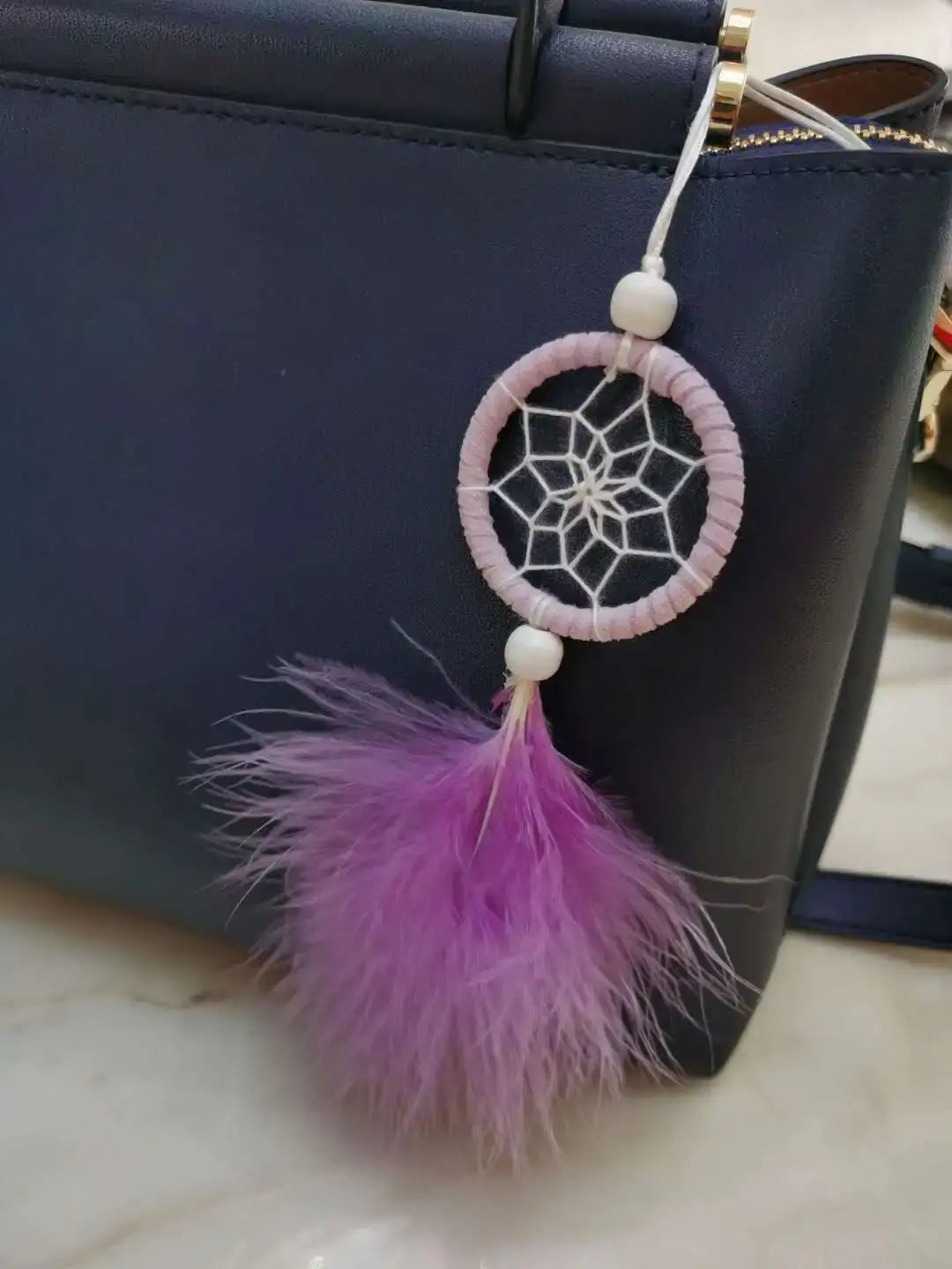 Mini Dream Catcher Car Bag Mobile Phone Pendant Wind Chimes Feather Home Decor Wall Hanging Adornment Handmade Dreamcatcher Gift