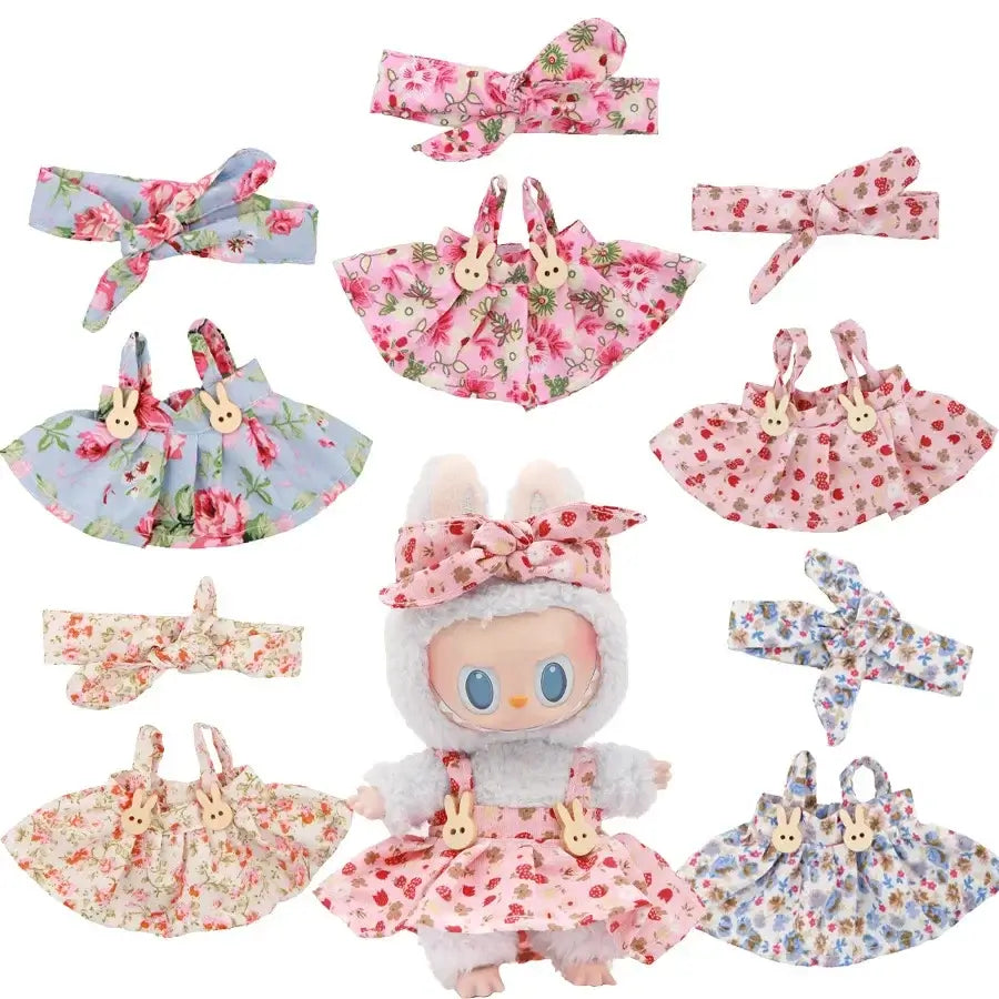 Lububu Clothes for 15-17CM Doll - Floral Dress Set