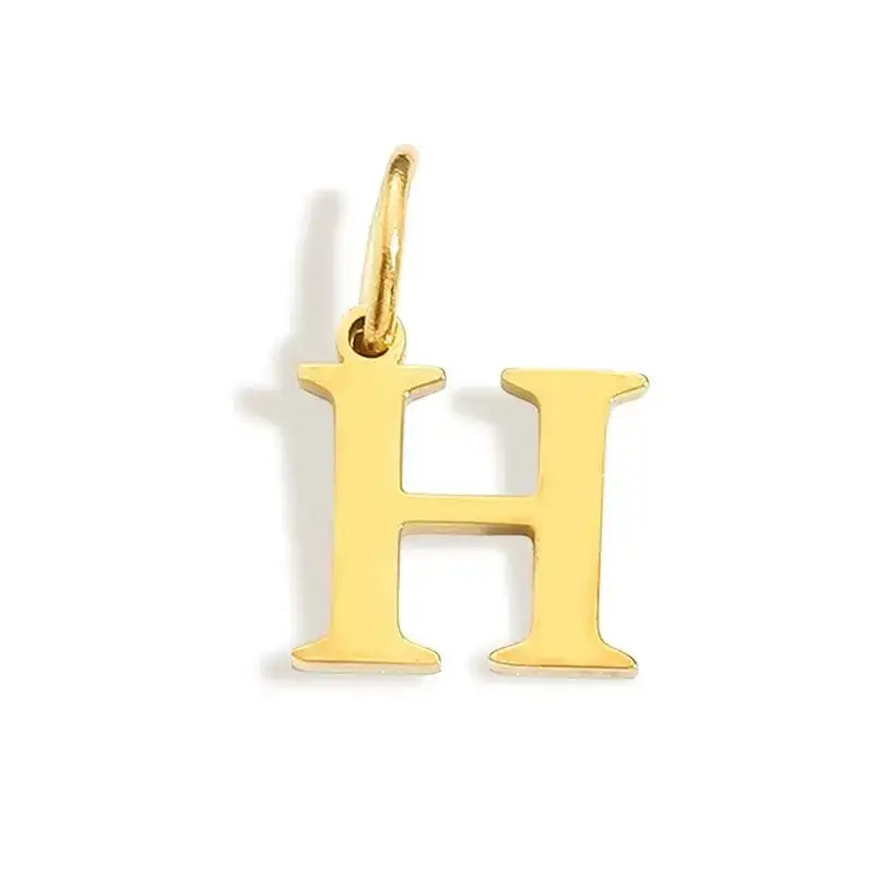 26 Letter Alphabet Initial 10mm Charm Pendant Jewelry Gold Stainless Steel Simple PVD Plated DIY Necklace Bracelet Jewelry