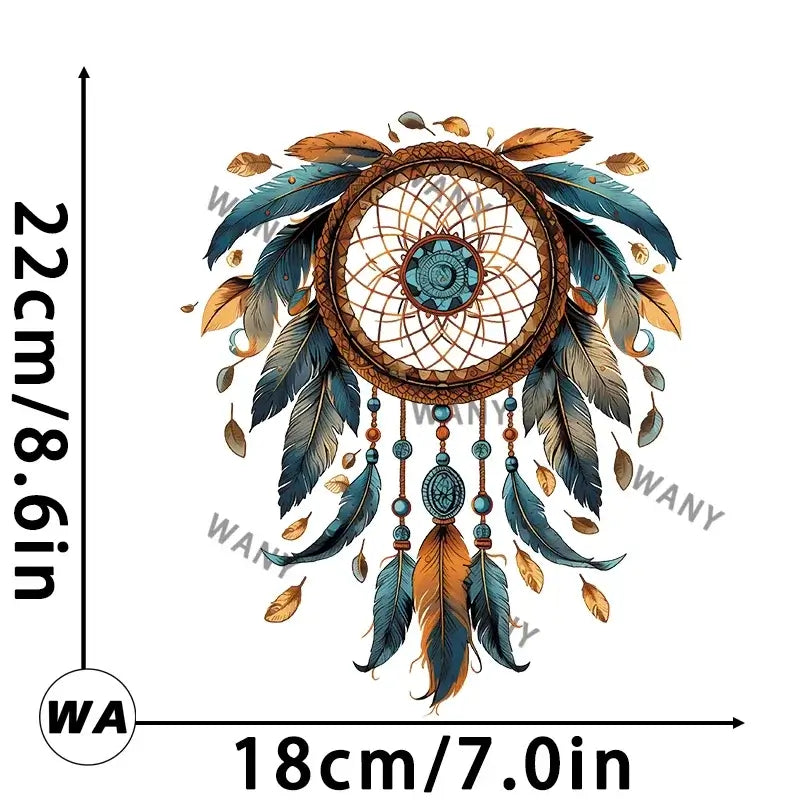 Dreamcatchers in the Bohemian series Iron On Patch dtf transfers ready to press Heat Transfer Printing On Clothes Iron Patch