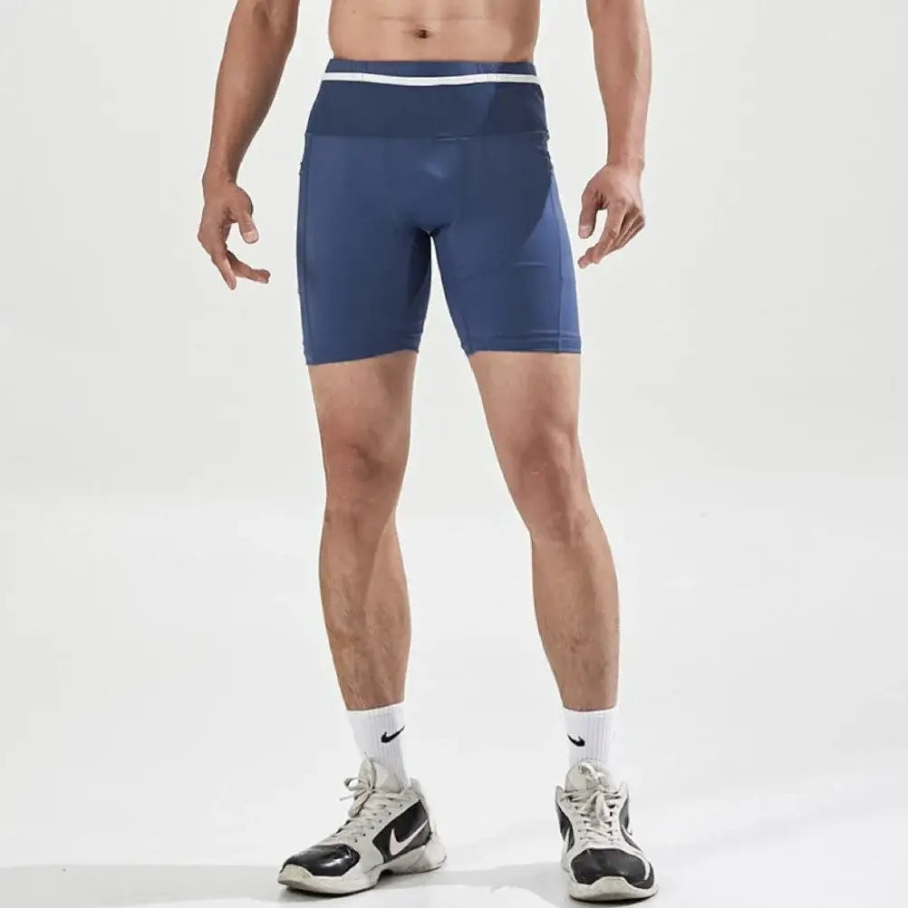 QUESHARK Quick-Dry Marathon Running Shorts – Men & Women | Compression Tights, Built-In Waist Pack | Gym, Yoga & Fitness