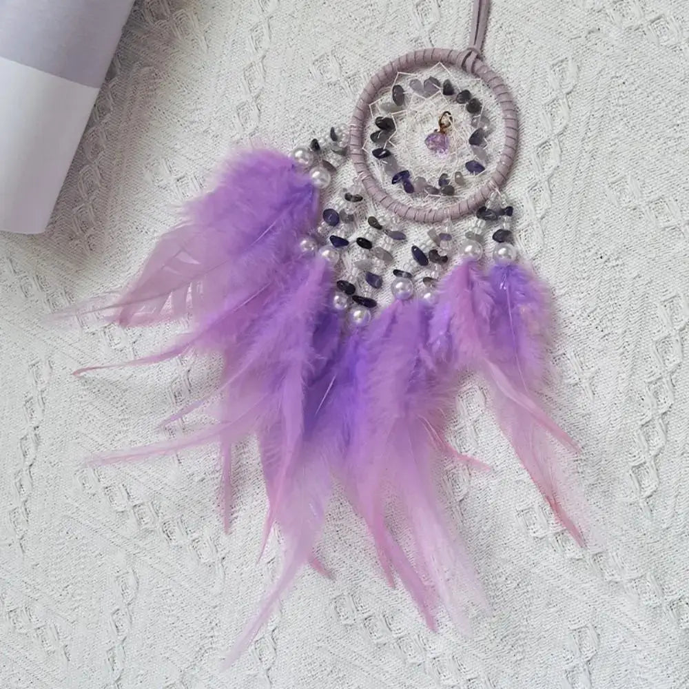 Dream Catcher Car Pendant for Girls Feather Mirror Hanging Pendant Home Decor Lucky Car Ornament Interior Accessories Crystal