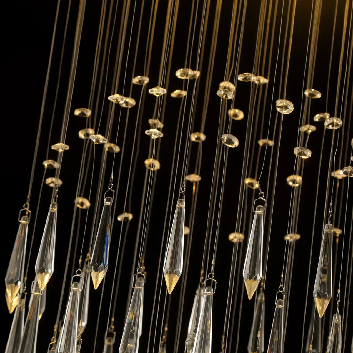 GreeLustr Crystal LED Chandelier, Ring or Raindrop Design