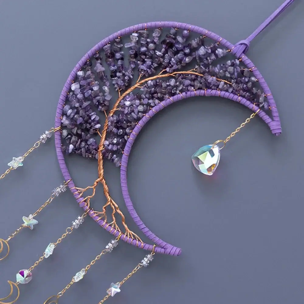 purple crystal dream catchers