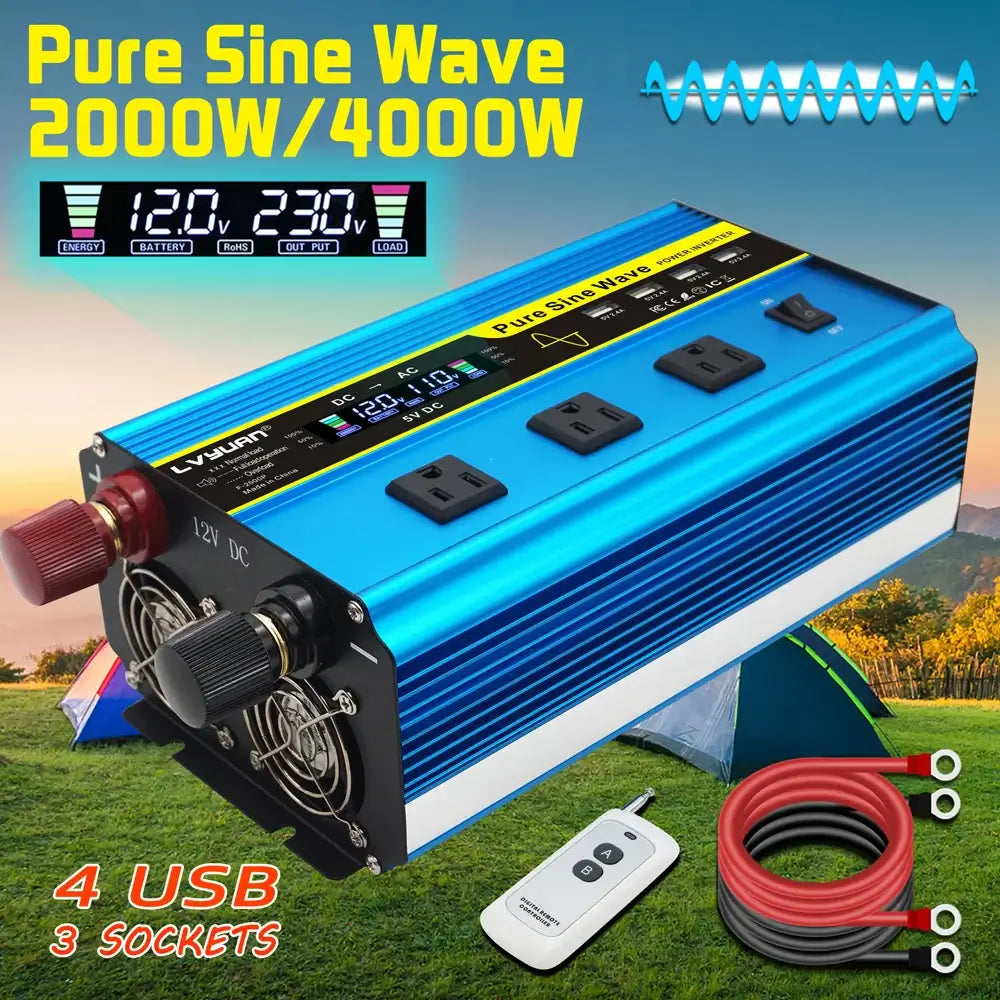 4000W Pure Sine Wave Inverter - Efficient Voltage Converter